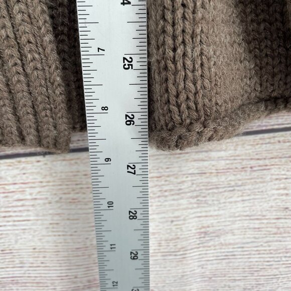 Soft Surroundings Wool Blend Chunky Knit Belted Cardigan Sweater Women's M Brown - Picture 8 of 8